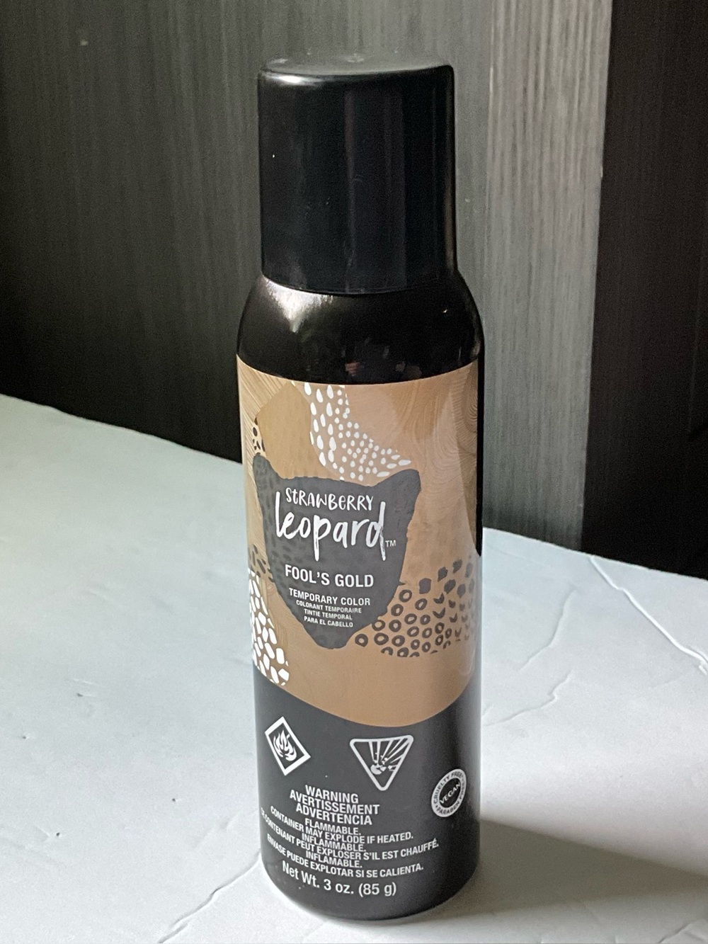 Strawberry Leopard Fool's Gold Temporary Color Spray - Gold 3oz.